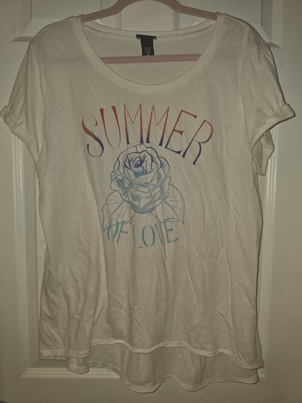 torrid White Tee with Red, Blue & Teal Summer Graphic